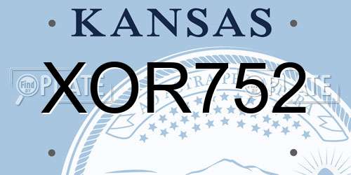 XOR752 Kansas License Plate