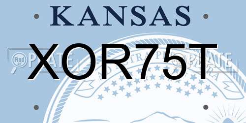 XOR75T Kansas License Plate