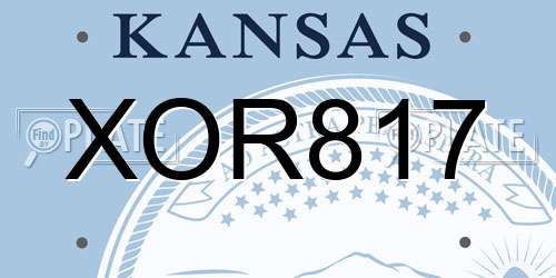 XOR817 Kansas License Plate
