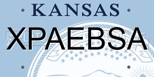 XPAEBSA Kansas License Plate