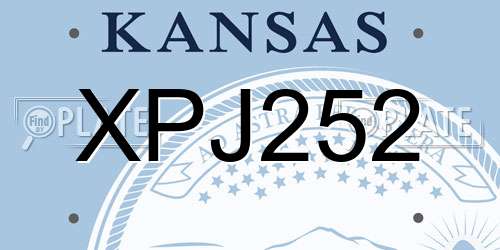 XPJ252 Kansas License Plate