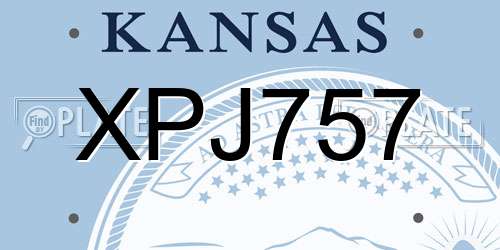 XPJ757 Kansas License Plate