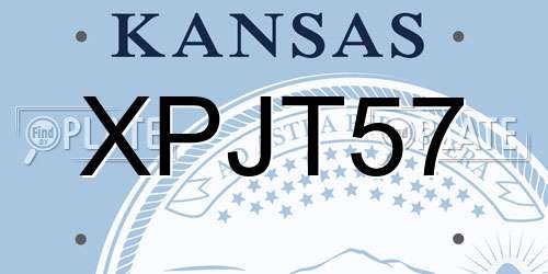 XPJT57 Kansas License Plate