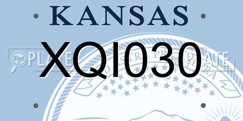 XQI030 Kansas License Plate