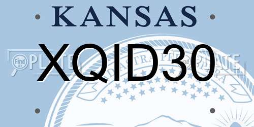 XQID30 Kansas License Plate