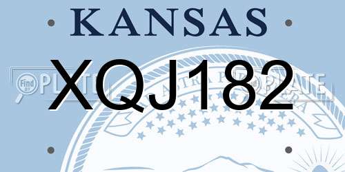 XQJ182 Kansas License Plate