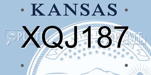 XQJ187 Kansas License Plate