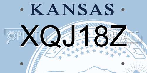 XQJ18Z Kansas License Plate