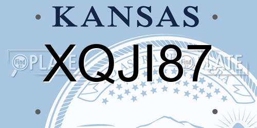 XQJI87 Kansas License Plate