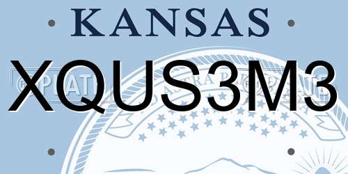 XQUS3M3 Kansas License Plate
