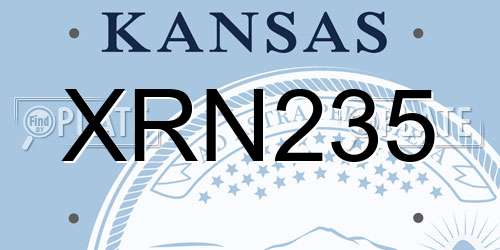 XRN235 Kansas License Plate