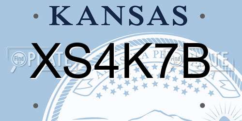 XS4K7B Kansas License Plate