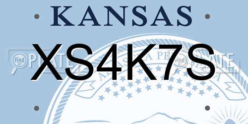 XS4K7S Kansas License Plate
