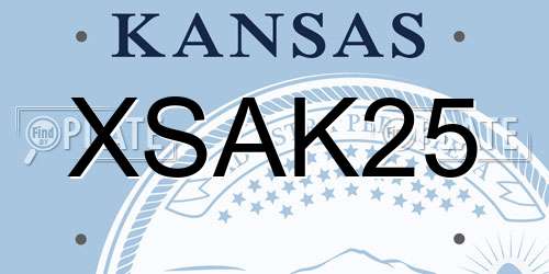 XSAK25 Kansas License Plate