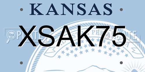 XSAK75 Kansas License Plate