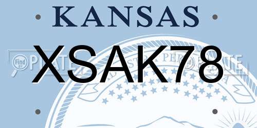 XSAK78 Kansas License Plate