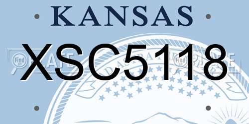 XSC5118 Kansas License Plate
