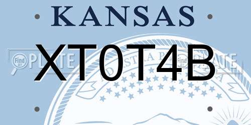 XT0T4B Kansas License Plate