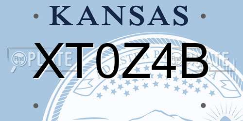 XT0Z4B Kansas License Plate
