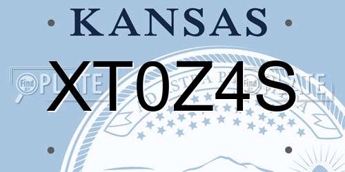 XT0Z4S Kansas License Plate