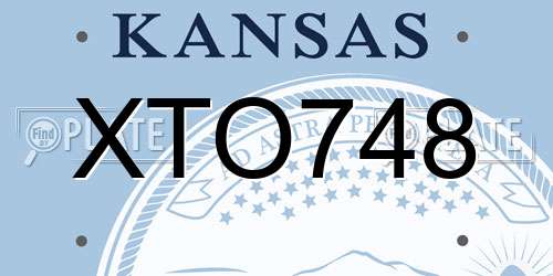 XTO748 Kansas License Plate