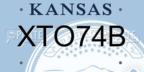 XTO74B Kansas License Plate