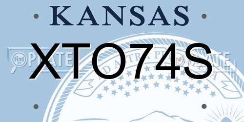 XTO74S Kansas License Plate