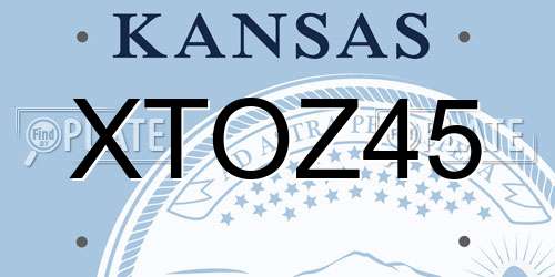 XTOZ45 Kansas License Plate