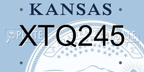 XTQ245 Kansas License Plate