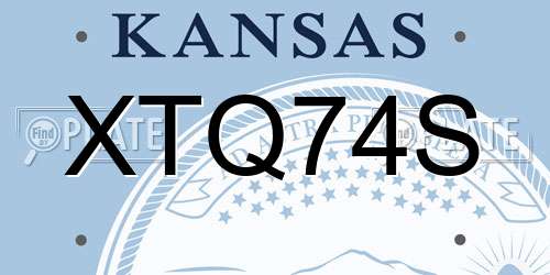 XTQ74S Kansas License Plate