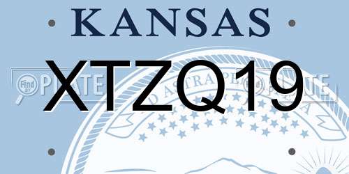 XTZQ19 Kansas License Plate