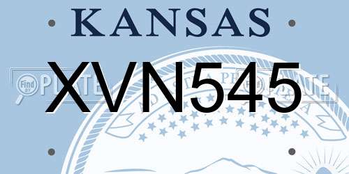 XVN545 Kansas License Plate
