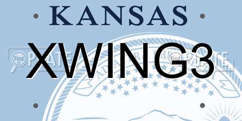 XWING3 Kansas License Plate