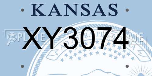 XY3074 Kansas License Plate