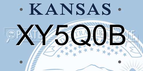 XY5Q0B Kansas License Plate