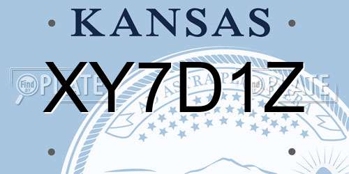 XY7D1Z Kansas License Plate