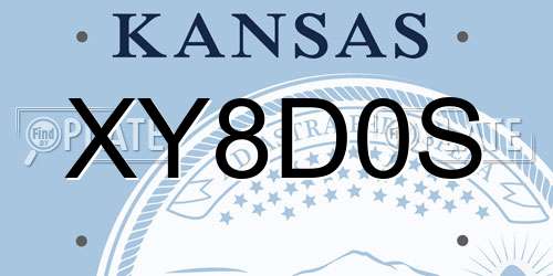 XY8D0S Kansas License Plate
