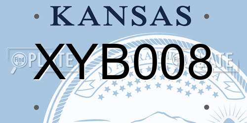 XYB008 Kansas License Plate