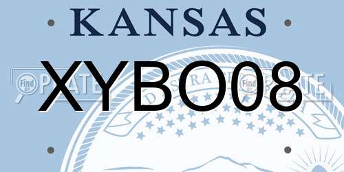 XYBO08 Kansas License Plate
