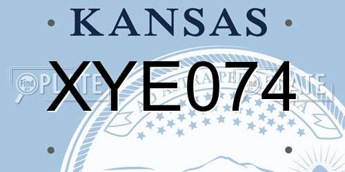 XYE074 Kansas License Plate