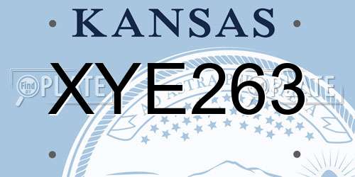 XYE263 Kansas License Plate