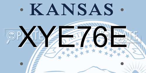 XYE76E Kansas License Plate