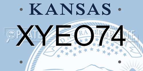 XYEO74 Kansas License Plate