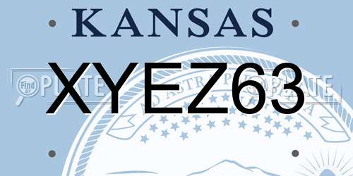 XYEZ63 Kansas License Plate