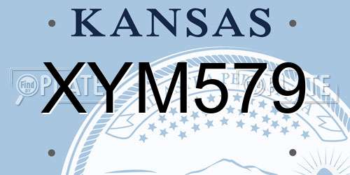 XYM579 Kansas License Plate