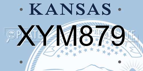 XYM879 Kansas License Plate