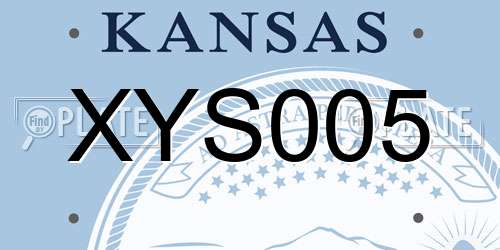 XYS005 Kansas License Plate