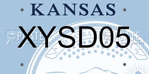 XYSD05 Kansas License Plate