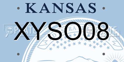 XYSO08 Kansas License Plate