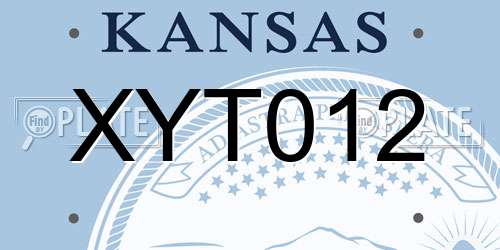 XYT012 Kansas License Plate